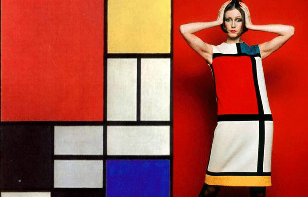 Piet Mondrian Composition with red, yellow and blue, 1927 / Yves Saint Laurent The Mondrian Collection, 1965